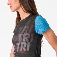 Laden Sie das Bild in den Galerie-Viewer, Castelli/DTU Laufshirt Damen - Schwarz/Blau