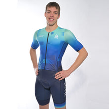 Laden Sie das Bild in den Galerie-Viewer, Zoot/DTU Triathloneinteiler Aero Full Zip "Tri Earth (Ocean)" Herren