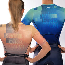 Laden Sie das Bild in den Galerie-Viewer, Zoot/DTU Triathloneinteiler Aero Full Zip "Tri Earth (Desert)" Damen