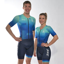 Laden Sie das Bild in den Galerie-Viewer, Zoot/DTU Triathloneinteiler Aero Full Zip "Tri Earth (Ocean)" Damen