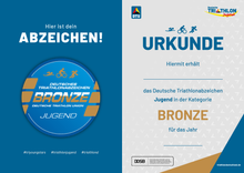 Laden Sie das Bild in den Galerie-Viewer, Deutsches Triathlonabzeichen Jugend Bronze
